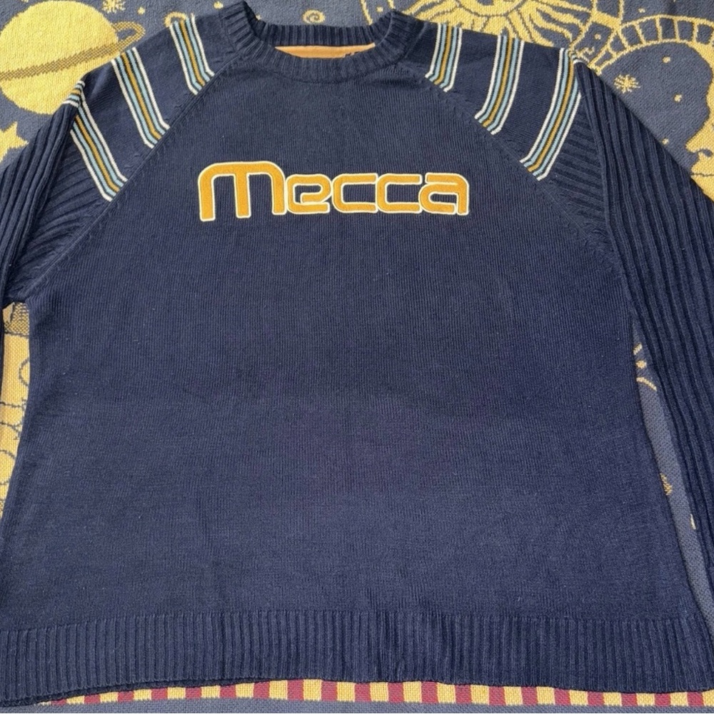 Vintage 90s Y2K Mecca Embroidered Crewneck Sweater Hip-Hop Men's XXL 2XL